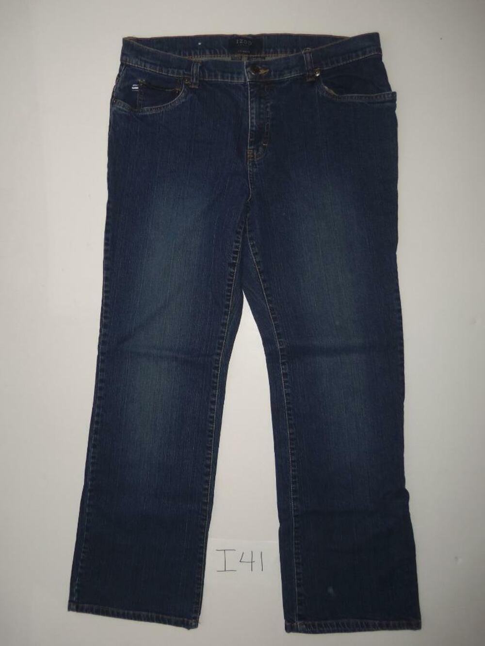 IZOD Blue Jeans Size 14 Straight Leg Stretch Womens -0317i41